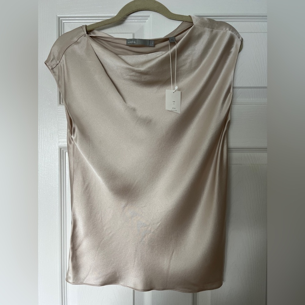 Vince silk crème top XS